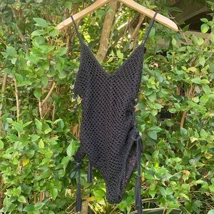 Acacia crochet onepiece swimsuit florence blackEUC